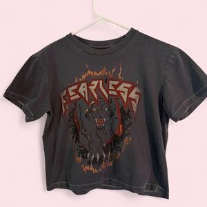 Women's Size XS/S Weekend Academy Gray Fearless Tiger Crop Top